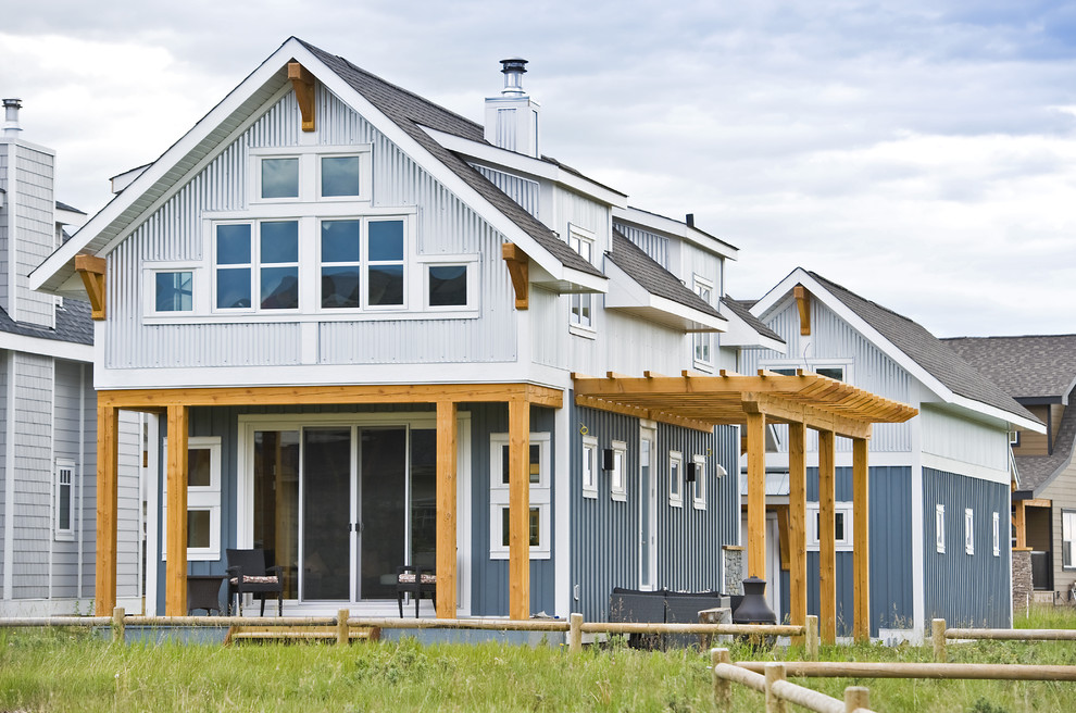 corrugated metal siding Exterior Modern with none