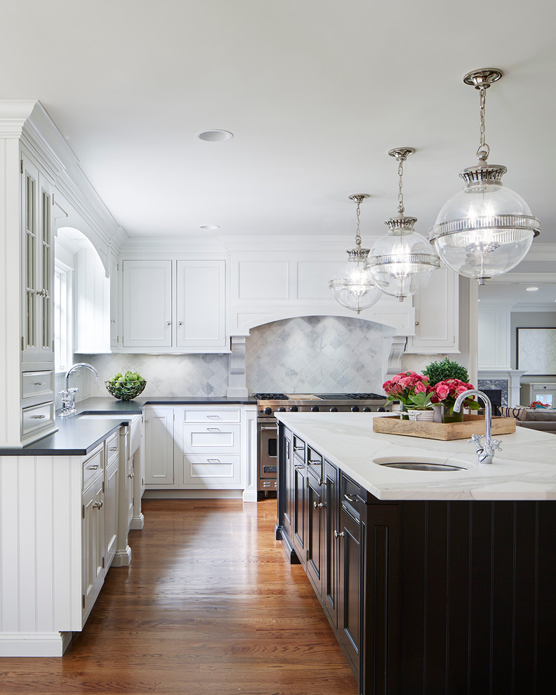 Arabesque Nyc for Traditional Kitchen with White Cabinets