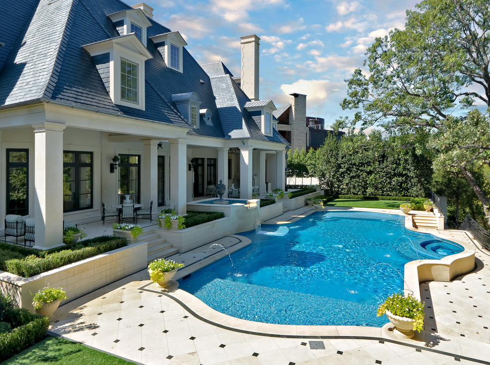 Axia Home Loans for Traditional Pool with Limestone