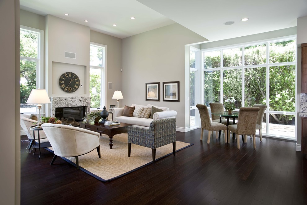 Bamboo Sherman Oaks for Contemporary Family Room with Beige Wall