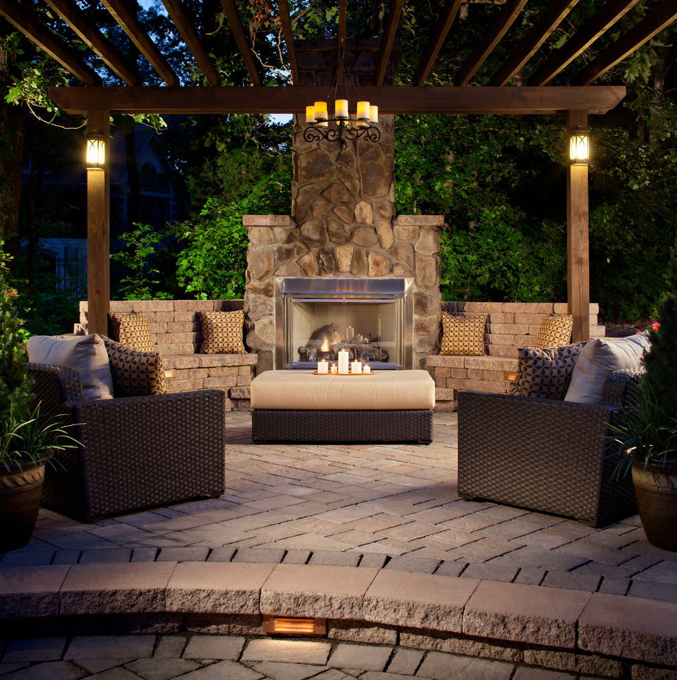 Bare Bones Furniture for Traditional Patio with Upholstered Ottoman