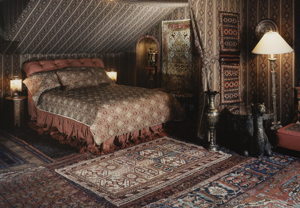 Bedouin Tent for Eclectic Bedroom with Serapi Rug