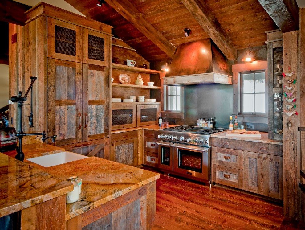 C Lazy U Ranch for Rustic Kitchen with Industrial Wall Sconce