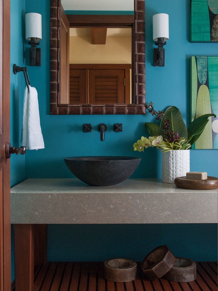Caesarstone Colors for Tropical Bathroom with Vanity
