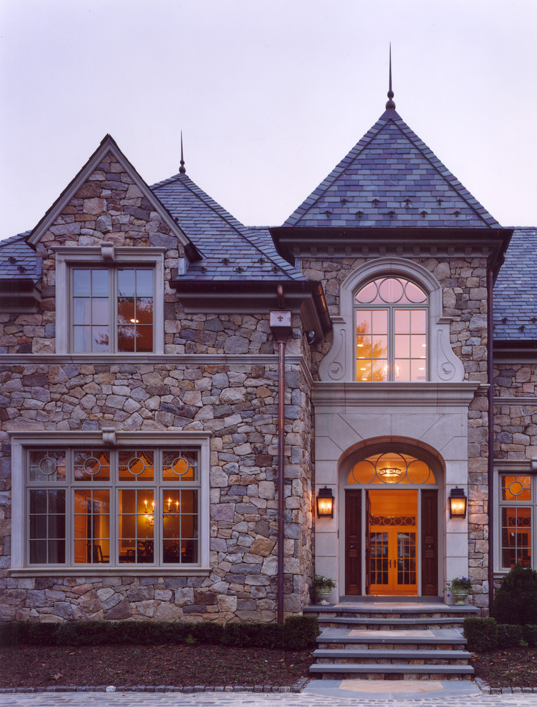 Cantera Stone for Traditional Exterior with Window