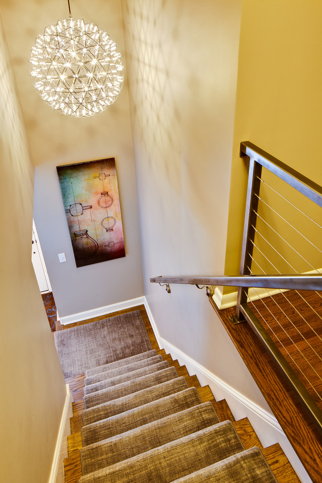 Carpeted Stairs for Modern Staircase with Staircase Runner
