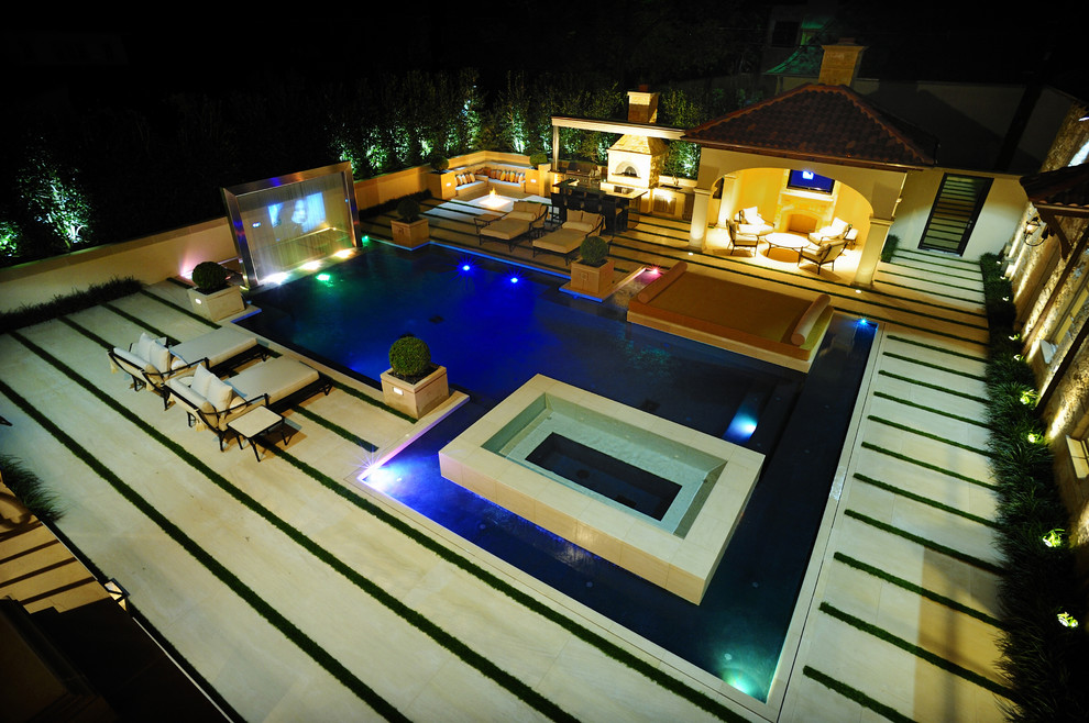 Champlin Movie Theater for Modern Pool with Lounge
