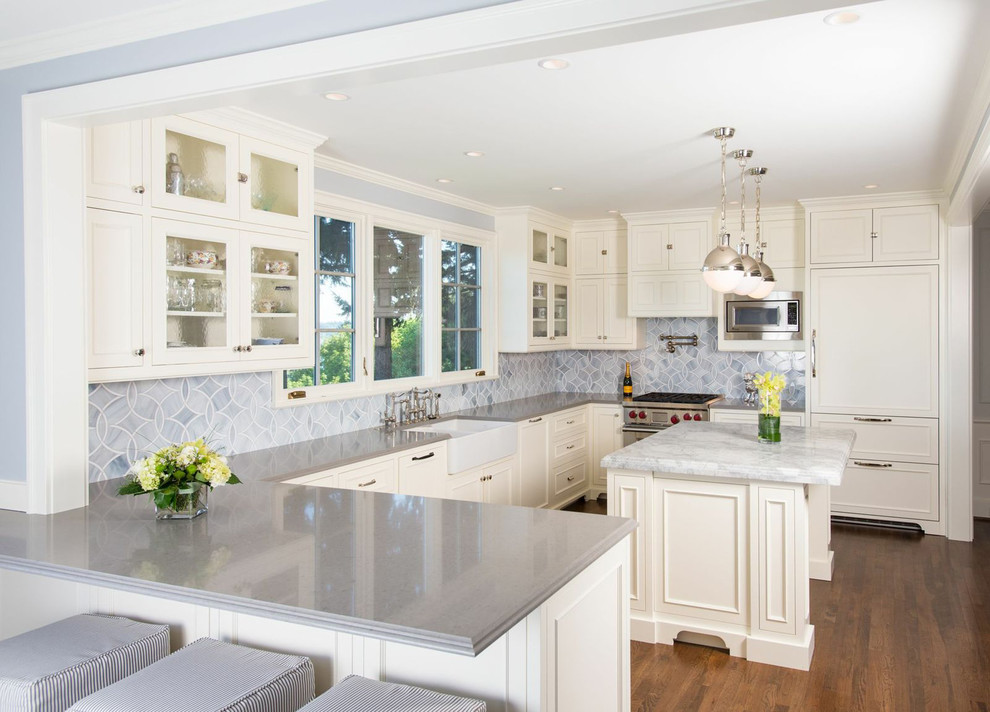 Coastal Kitchen Seattle for Traditional Kitchen with Chandelier