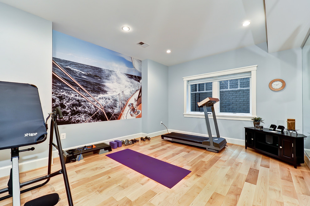 Color Matcher for Traditional Home Gym with Yoga Room
