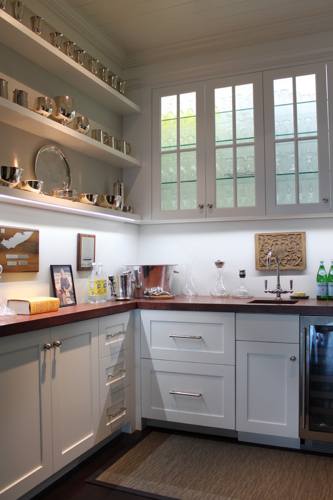 Coloredge for Beach Style Wine Cellar with Open Shelves
