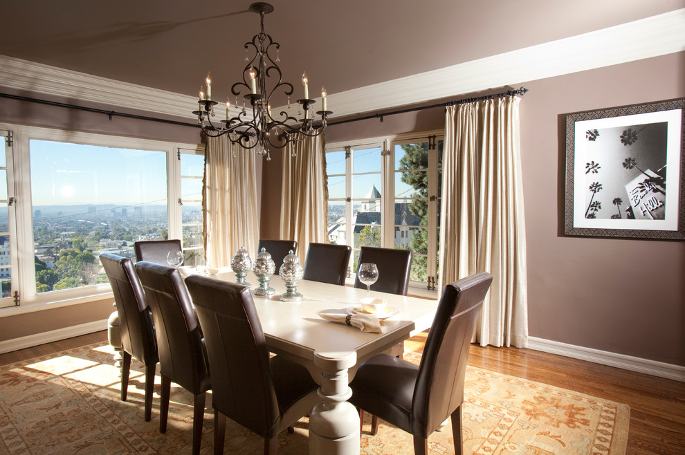 Currey and Company for Transitional Dining Room with Leather Dining Chairs
