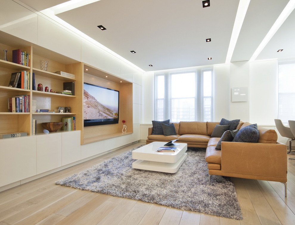 Cvs Media Pa for Modern Living Room with Built in Shelves