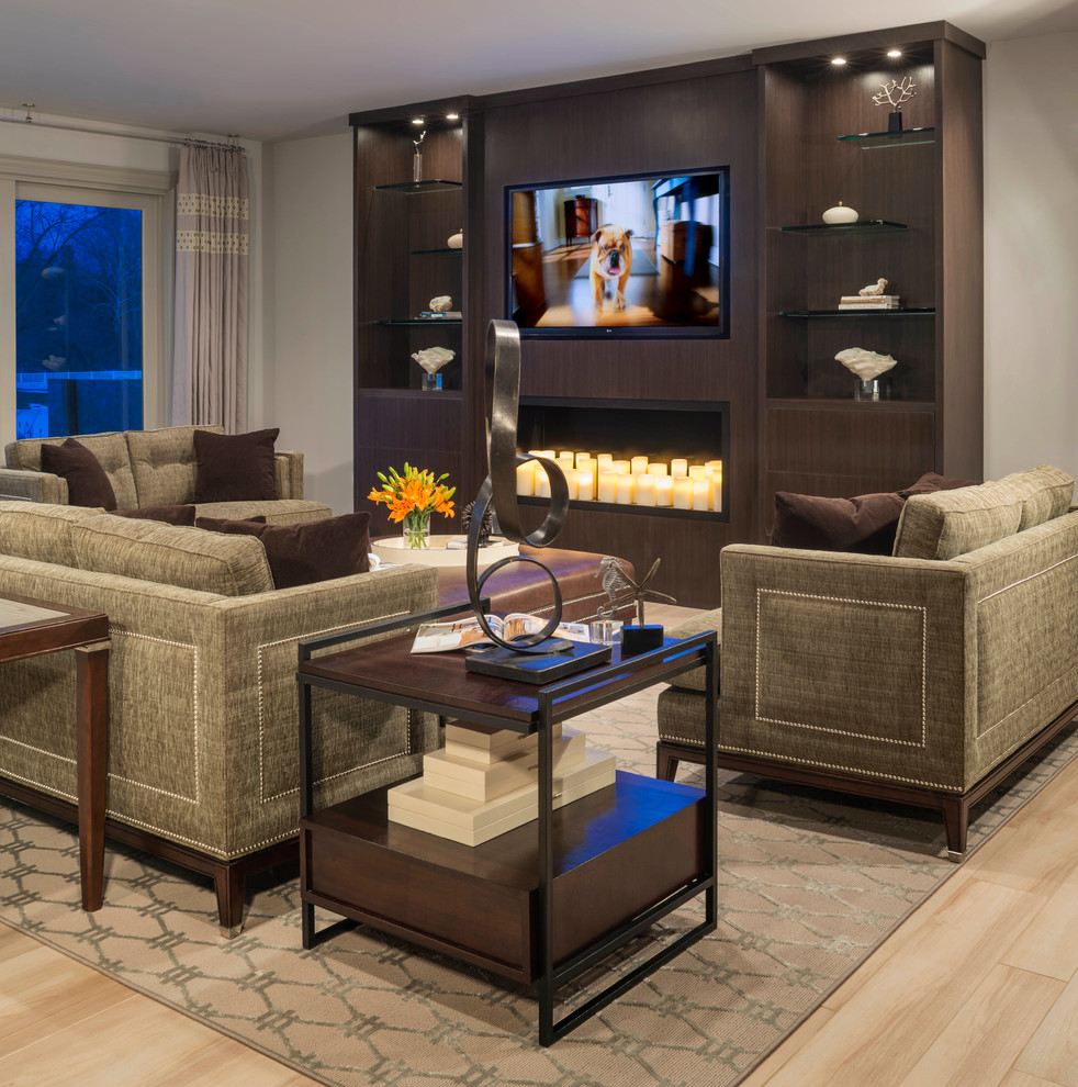 Deseret Digital Media for Contemporary Family Room with Media Storage