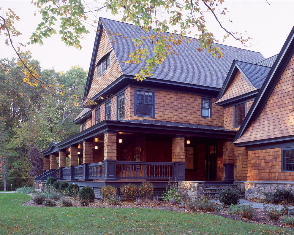 Dimensional Shingles for Victorian Exterior with Covered Porch
