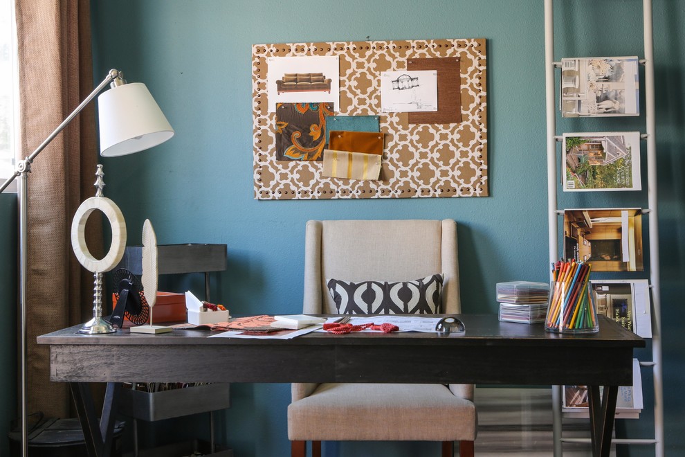 Diy Whiteboard for Contemporary Home Office with Magazine Rack