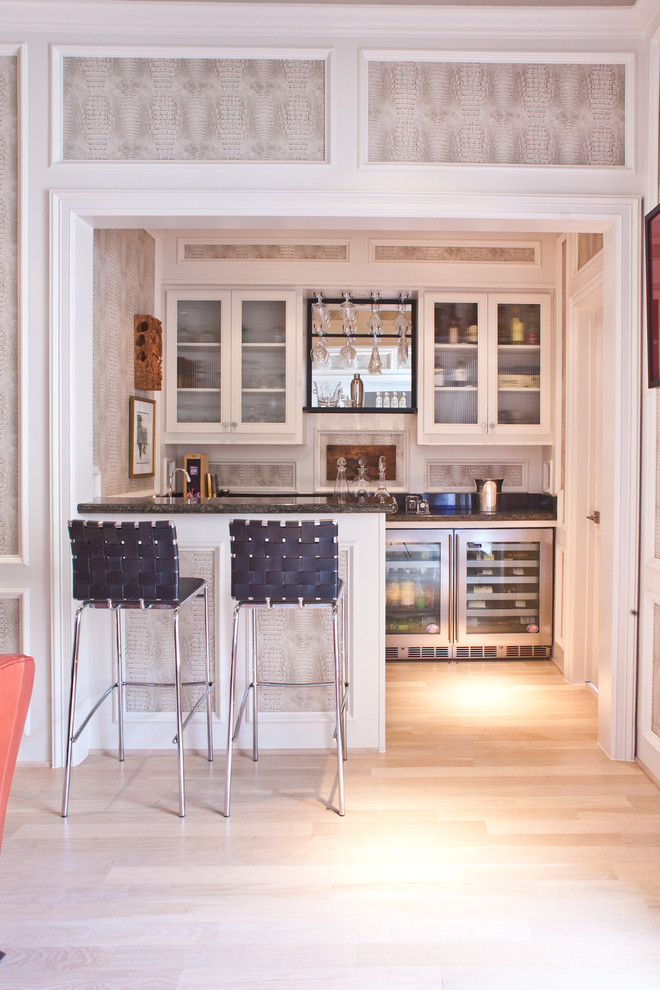 Dry Bar Upper East Side for Transitional Home Bar with White Trim