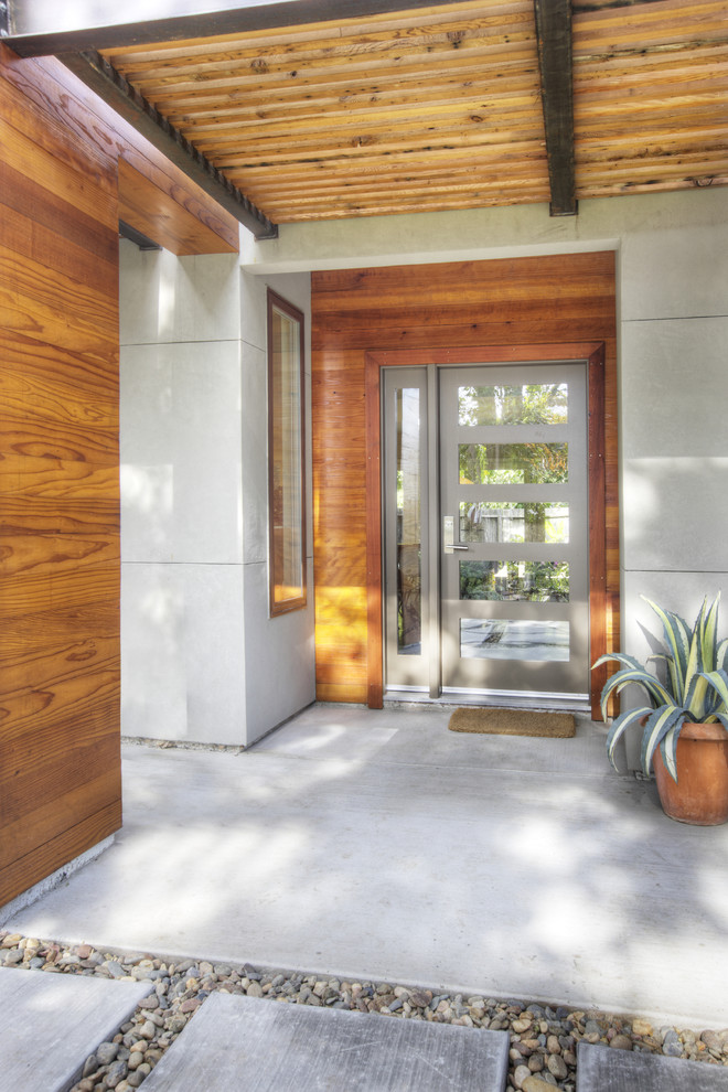 Feather River Doors for Contemporary Entry with Gray Front Door