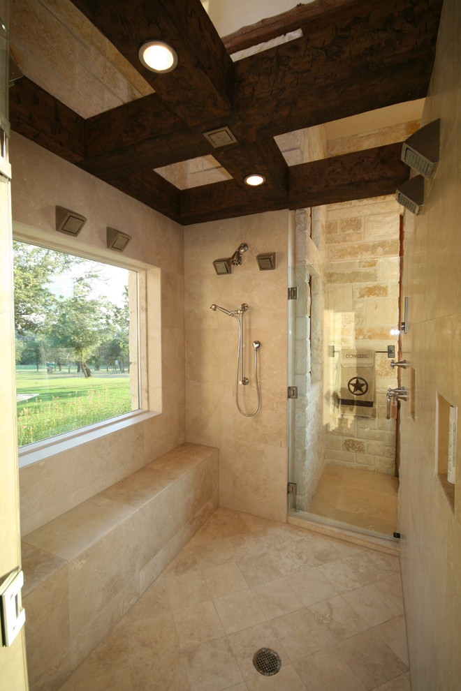 Finlandia Sauna for Rustic Bathroom with Neutral Colors