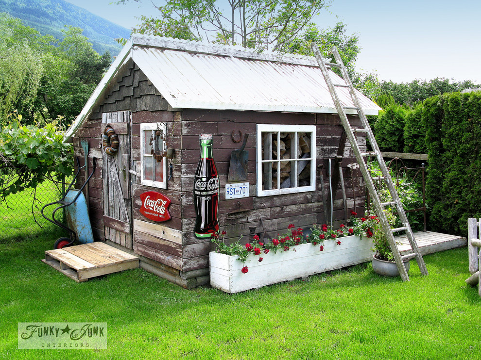 Funky Junk Interiors for Eclectic Shed with Outdoors