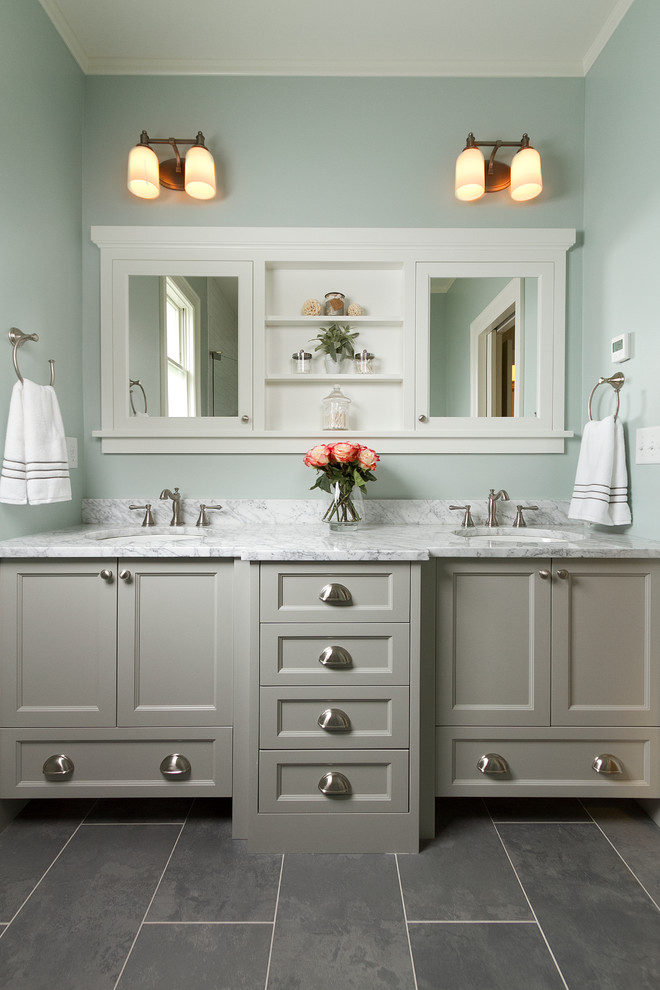 Get Rid of Fruit Flies for Traditional Bathroom with Painted Cabinets