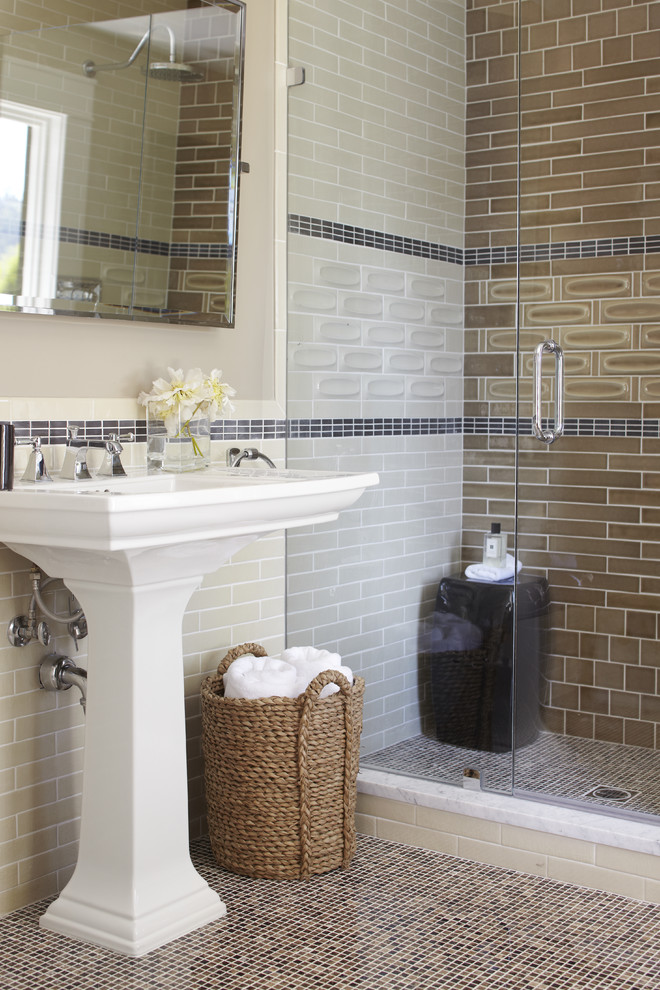 Heath Ceramics for Transitional Bathroom with Ceramic Tile Shower Wall