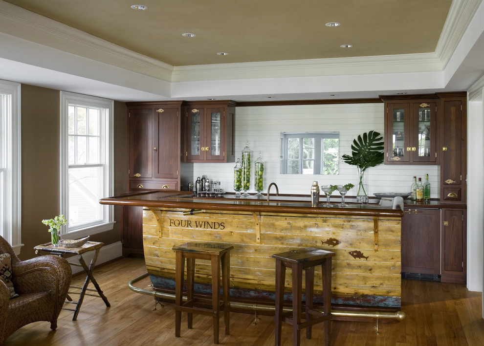 Hometeam Properties for Rustic Home Bar with White Back Splash