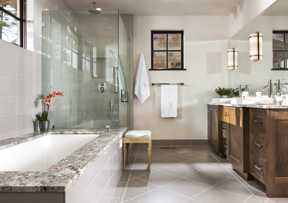 How to Clean Shower Grout for Rustic Bathroom with Wall Mirror