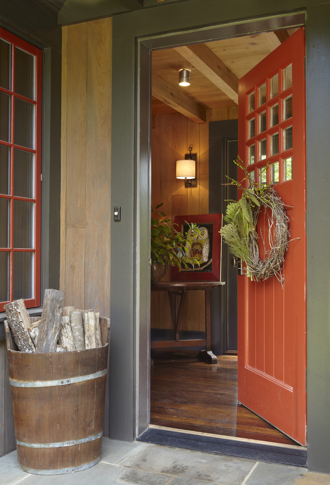 How to Install a Doorbell for Rustic Entry with Red Door