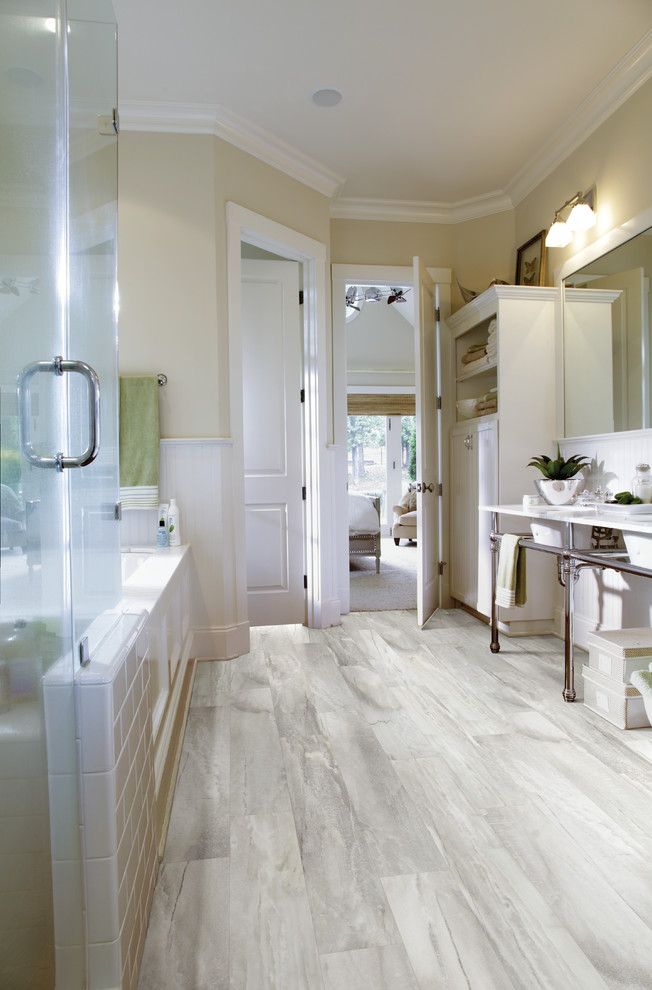 How to Install Vinyl Plank Flooring for Contemporary Bathroom with Contemporary