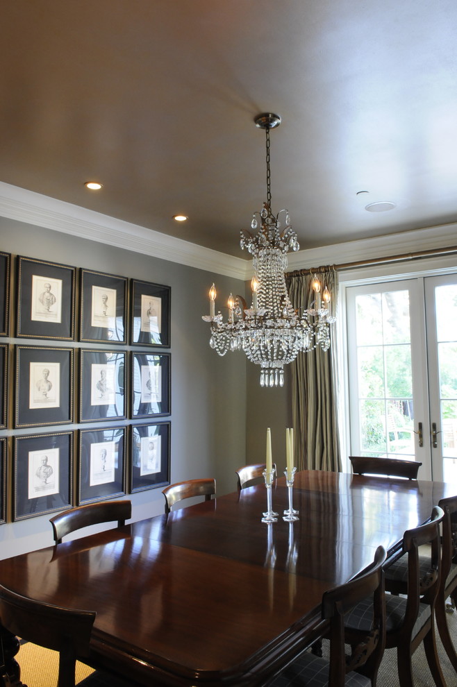 How to Paint a Popcorn Ceiling for Traditional Dining Room with Gallery Wall