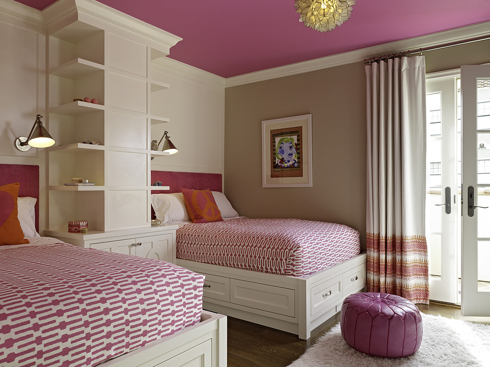 How to Remove a Popcorn Ceiling for Transitional Bedroom with Wall Art