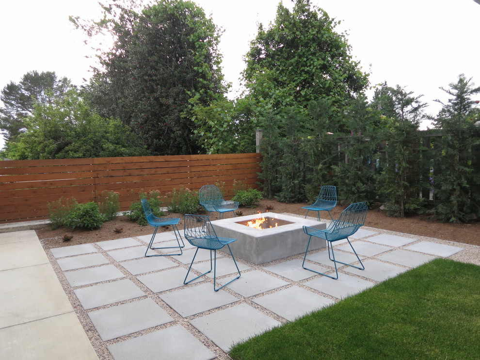 How to Remove Carpet Glue From Concrete for Contemporary Patio with Wood Fence