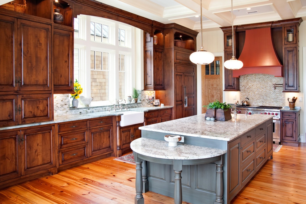 How to Restain Cabinets for Traditional Kitchen with Pot Filler