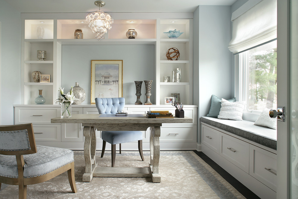 How to Reupholster a Chair Seat for Transitional Home Office with Sleek