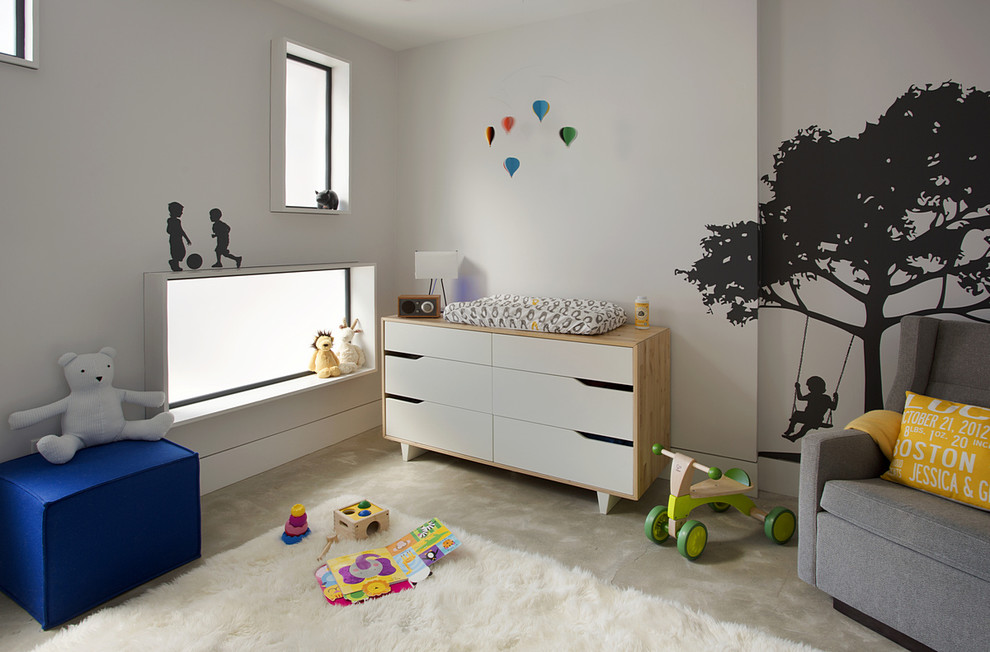 Ikea Changing Table for Contemporary Nursery with Silhouette Wall Decals
