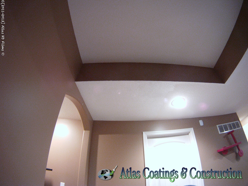 Knockdown Ceiling for Contemporary Basement with Olathe Contractor Olathe Restoration O