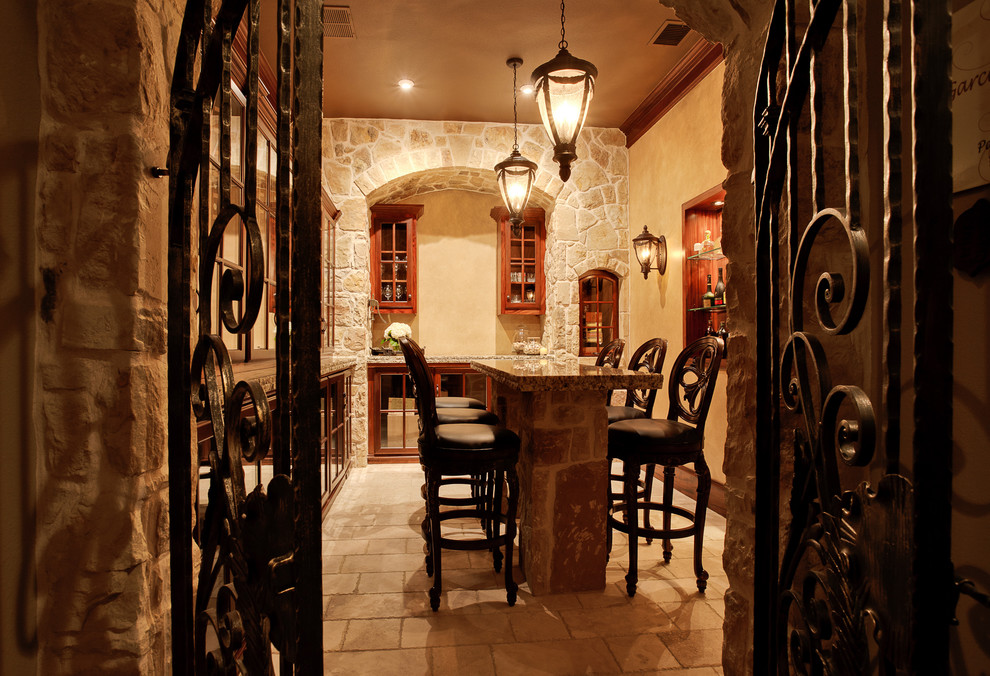 Lady Bird Johnson Wildflower Center Austin Tx for Mediterranean Wine Cellar with Hand Forged Wrought Iron Doors