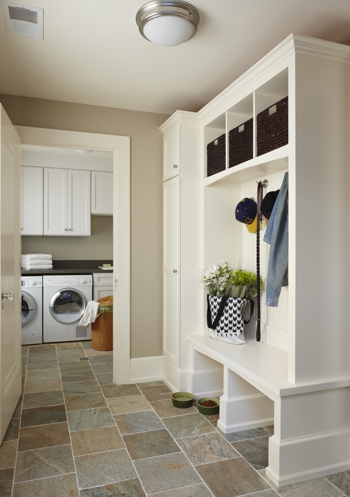 Lansing Building Products for Traditional Laundry Room with Beige Walls