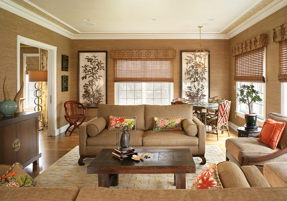 Levin Furniture for Transitional Family Room with Neutral Colors