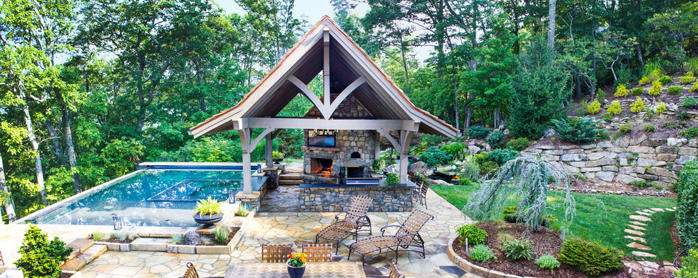 Medallion Pools for Traditional Patio with Outdoor Entertaining