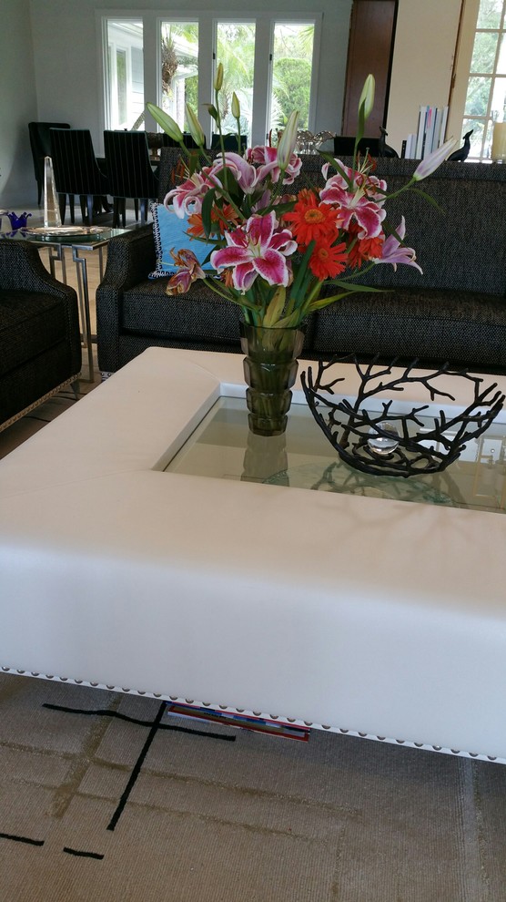 Mercedes of Naples for Transitional Family Room with a Custom Ottoman Provides a Comfortable Place to Rest Yo