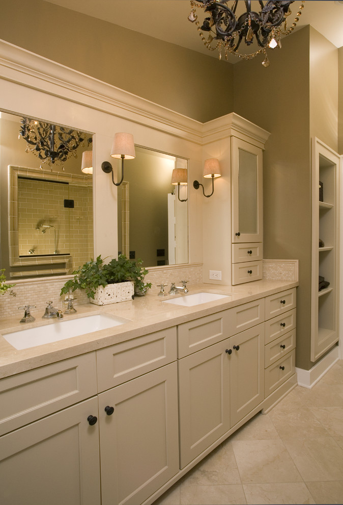 Mid Continent Cabinets for Traditional Bathroom with Double Vanity