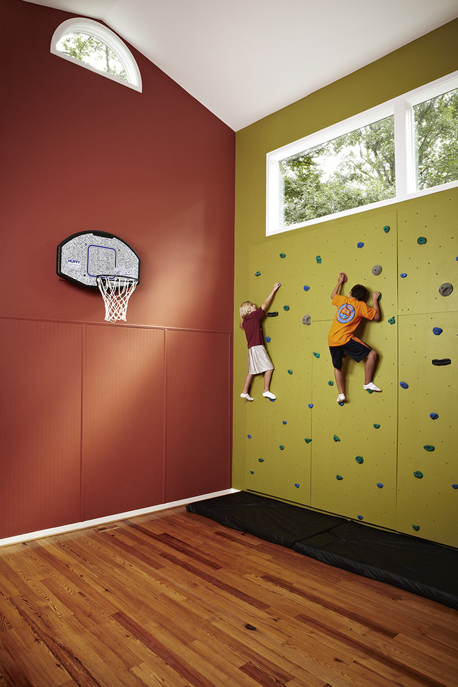 Movies Bethesda for Transitional Home Gym with Rock Climbing Wall