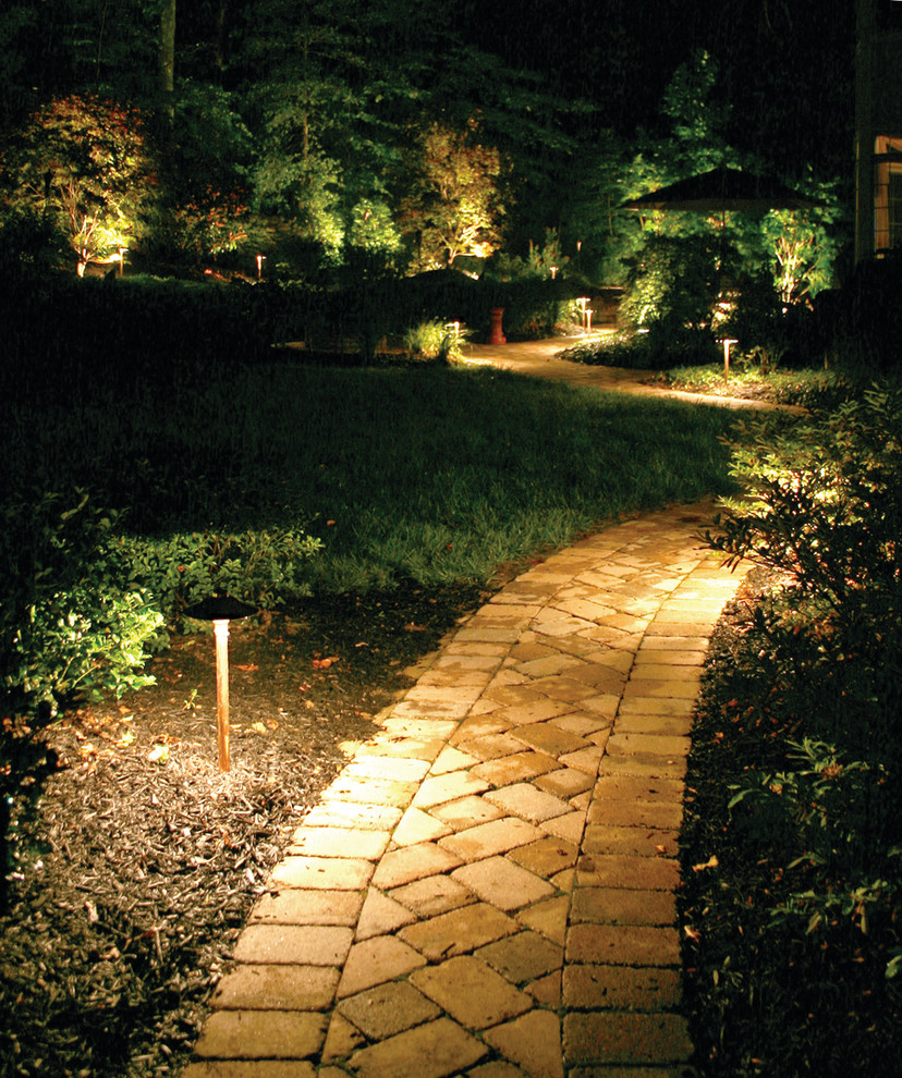 Outdoor Lighting Perspectives for Traditional Landscape with Pathway Lighting