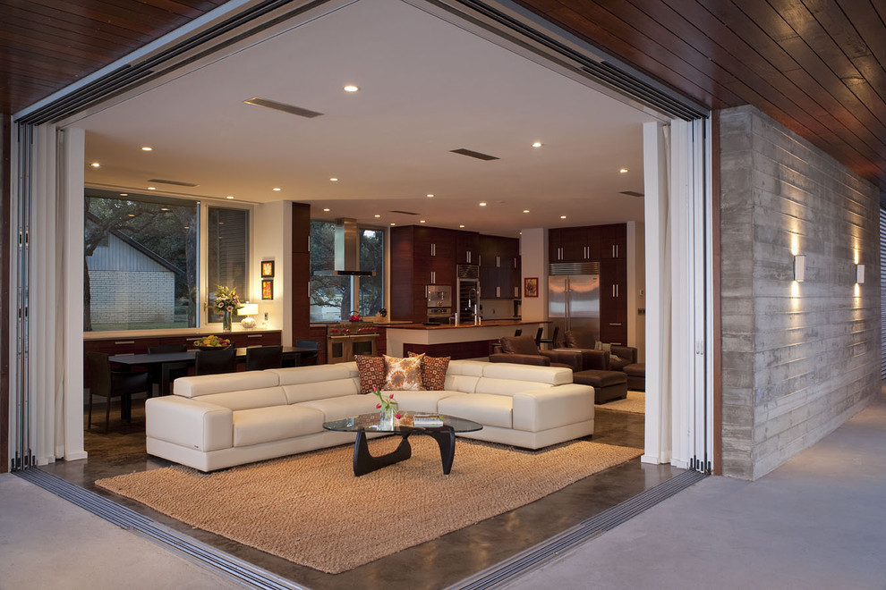 Paramus Lighting for Contemporary Living Room with Patio Doors