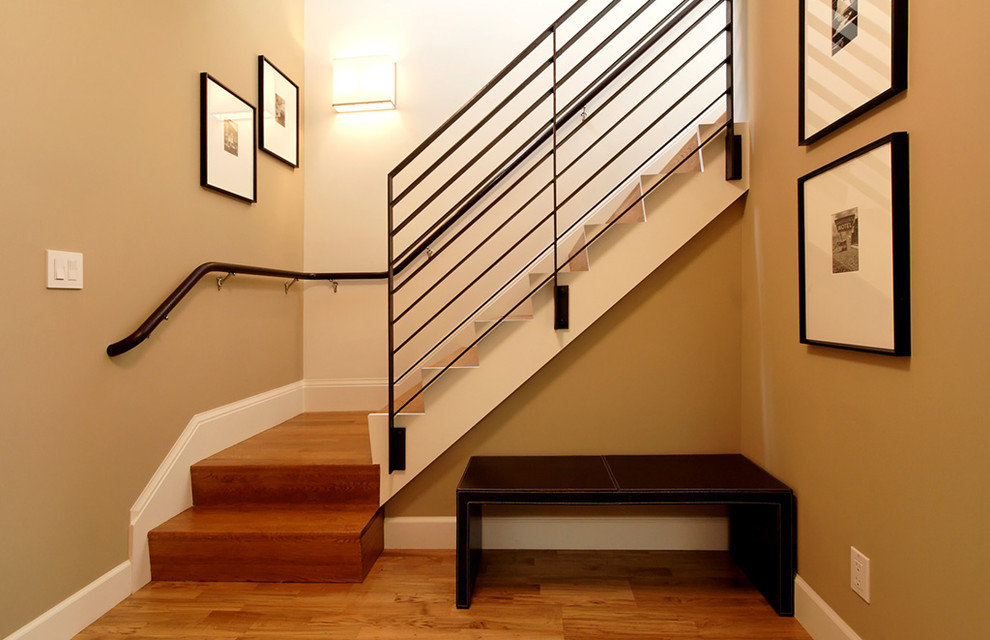 Poage for Contemporary Staircase with Metal Railing