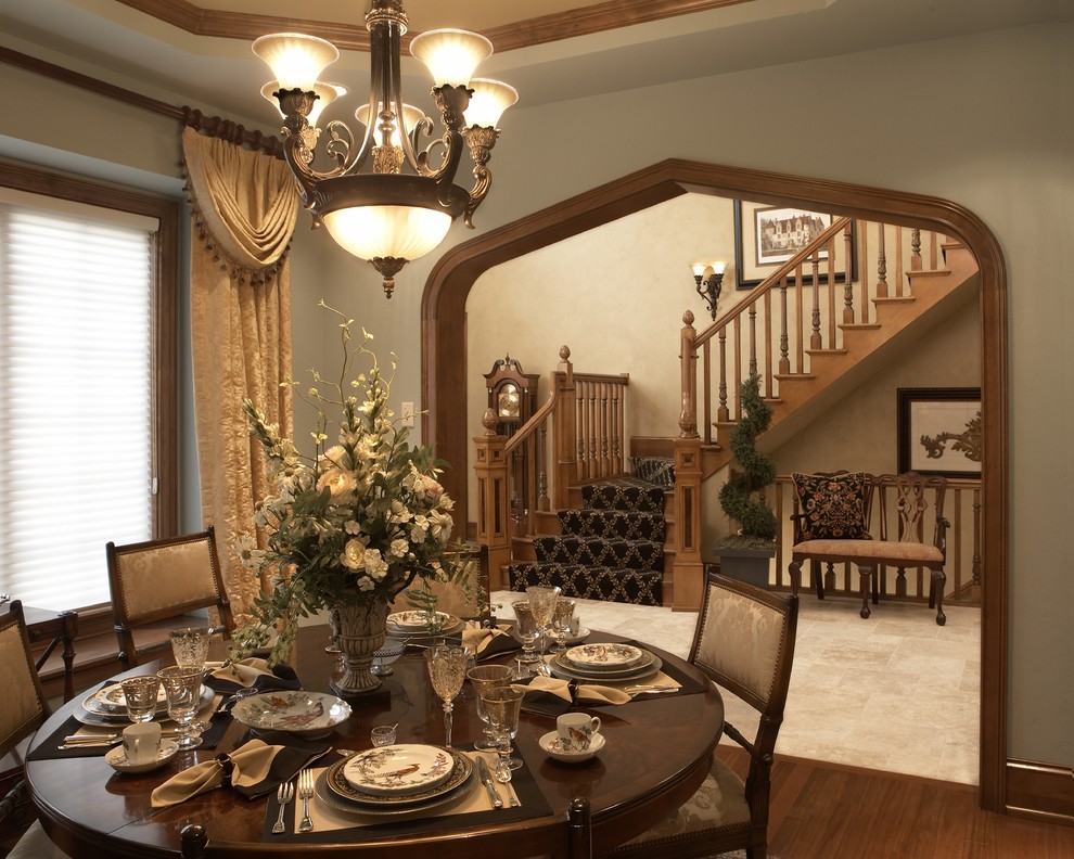 Quietude for Traditional Dining Room with Chandelier