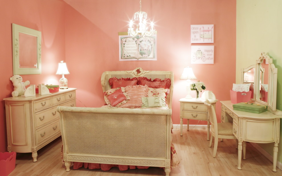 Refinished Furniture for Traditional Kids with Pink