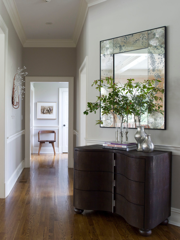 Revere Pewter Paint for Contemporary Hall with Preston Hollow
