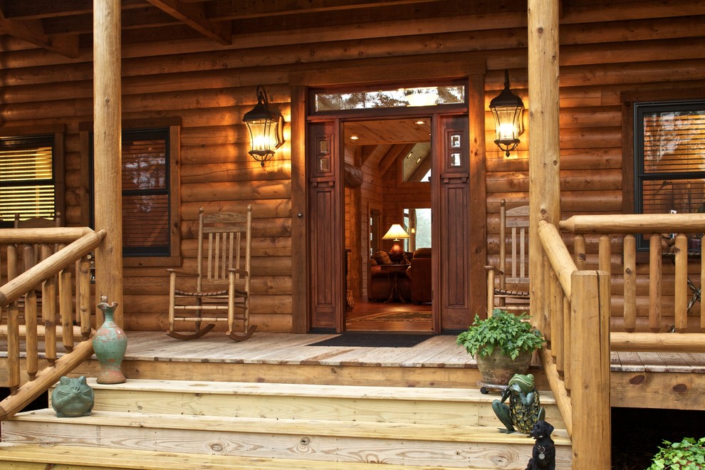 Satterwhite Log Homes for Rustic Entry with Front Door